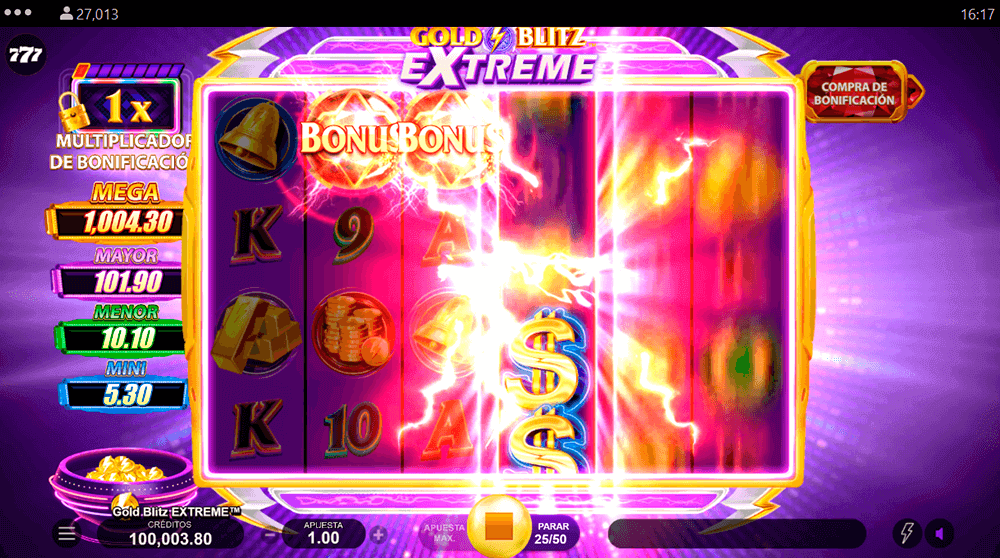 Combinación de bonificaciones en Gold Blitz Extreme Combinación de bonificaciones en Gold Blitz Extreme